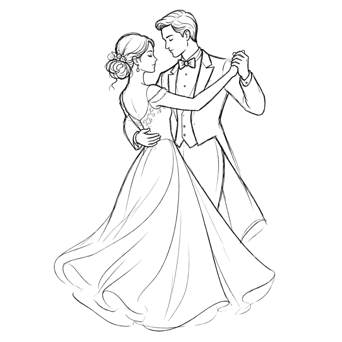 Icono de brindis y vals de novios